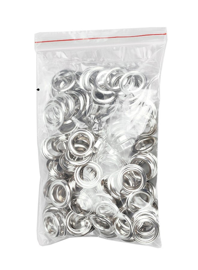100-Piece Eyelets For Canvas Clothes And Leather Silver - Image 1