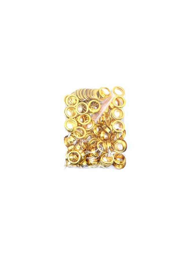 100-Piece Eyelets For Canvas Clothes And Leather Shiny Golden  - Image 2