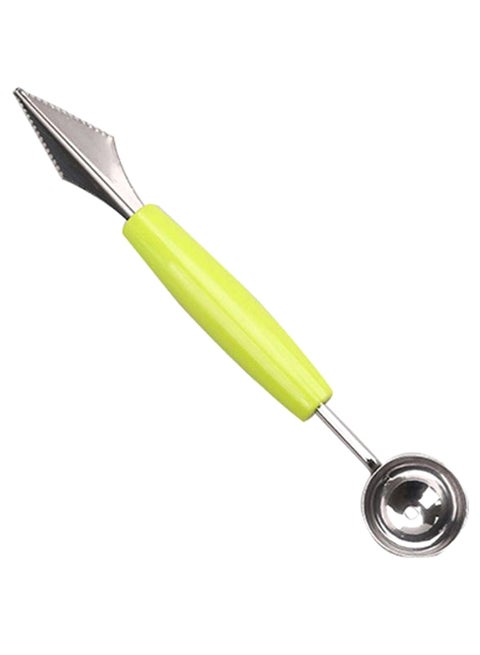 2-In-1 Fruit Carving Knife And Scoop Green 18.5 x 3cm