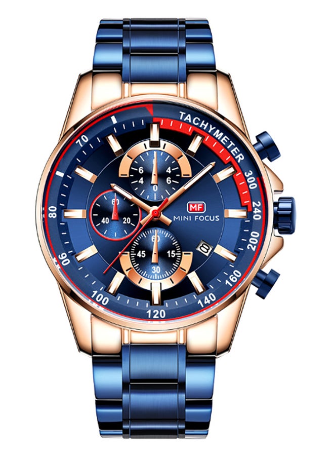 men Speedometer Calendar Luminous Stainless Steel Chronograph Watch - MF0218G - Image 1
