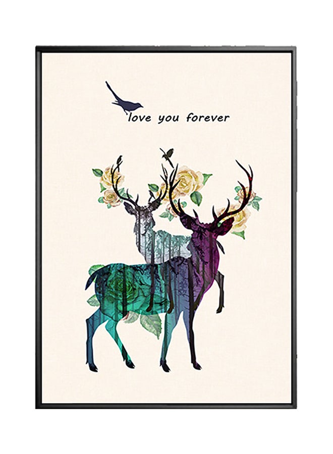 Deer Living Room Wall Sticker Art Multicolour 40 x 60cm