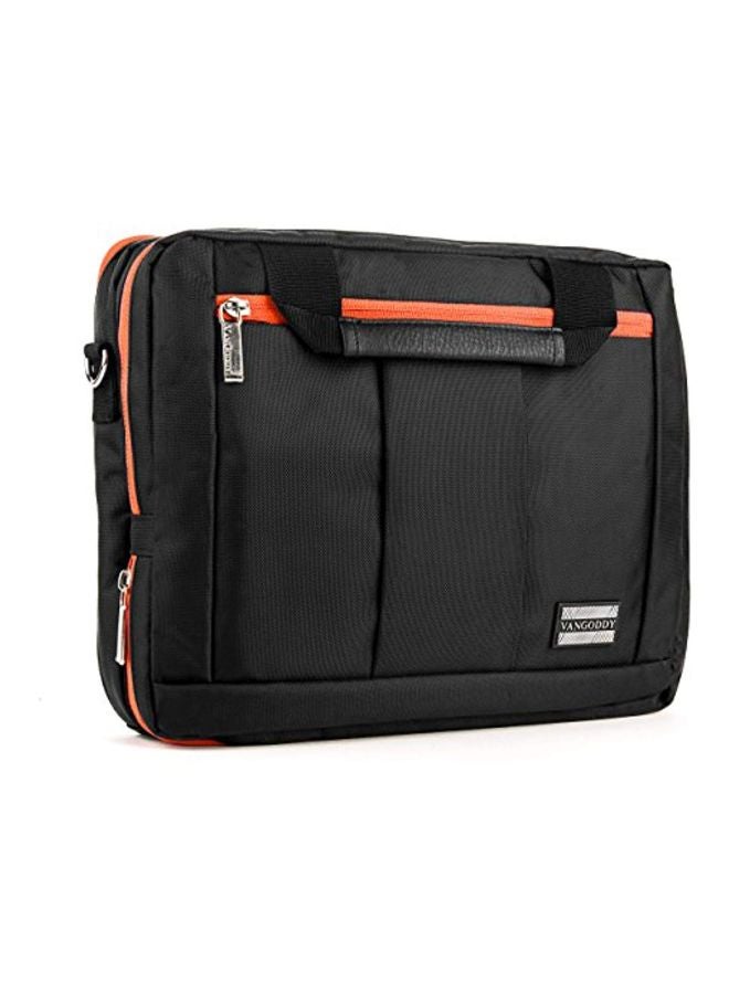 VanGoddy - Shoulder Bag Backpack For HP Chromebook Series Upto 13.75-Inch Laptops Black/Orange - Image 1