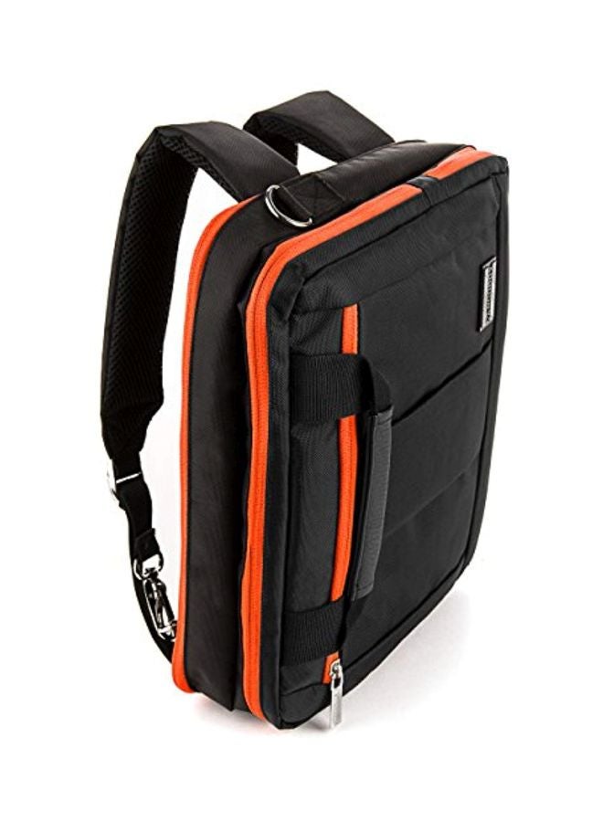 VanGoddy - Shoulder Bag Backpack For HP Chromebook Series Upto 13.75-Inch Laptops Black/Orange - Image 1