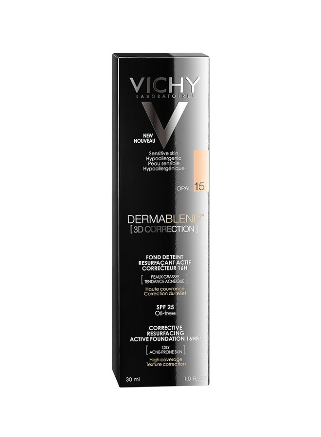 VICHY - Dermablend 3D Correction Foundation For Oily Skin 15 Opal - Image 1