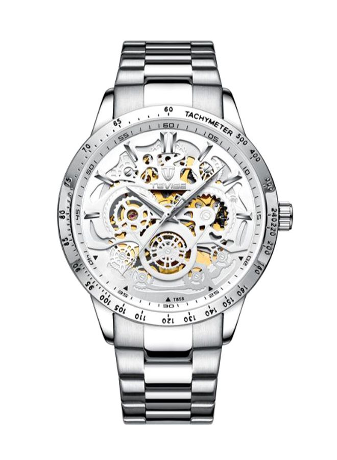 تيفيز ساعة يد بعقارب وسوار من الاستانلس ستيل طراز T858 men - Image 1