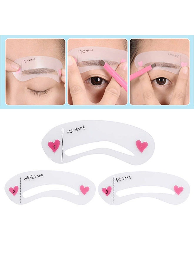 DubaiGallery Eyebrow Shaper 3 Style Grooming Stencil Kit White - Image 3