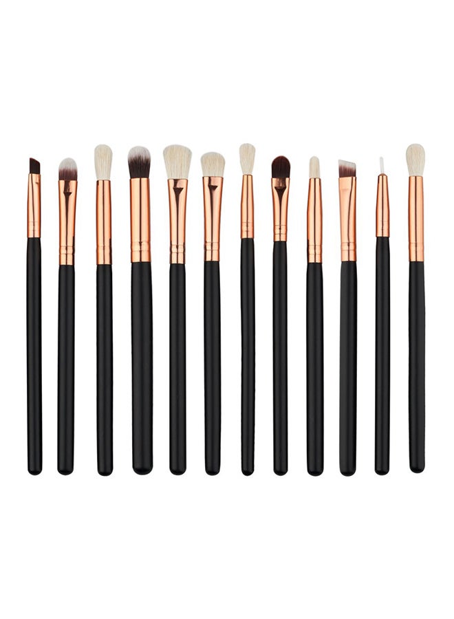 12-Piece Eye Makeup Brushes Black - Image 1