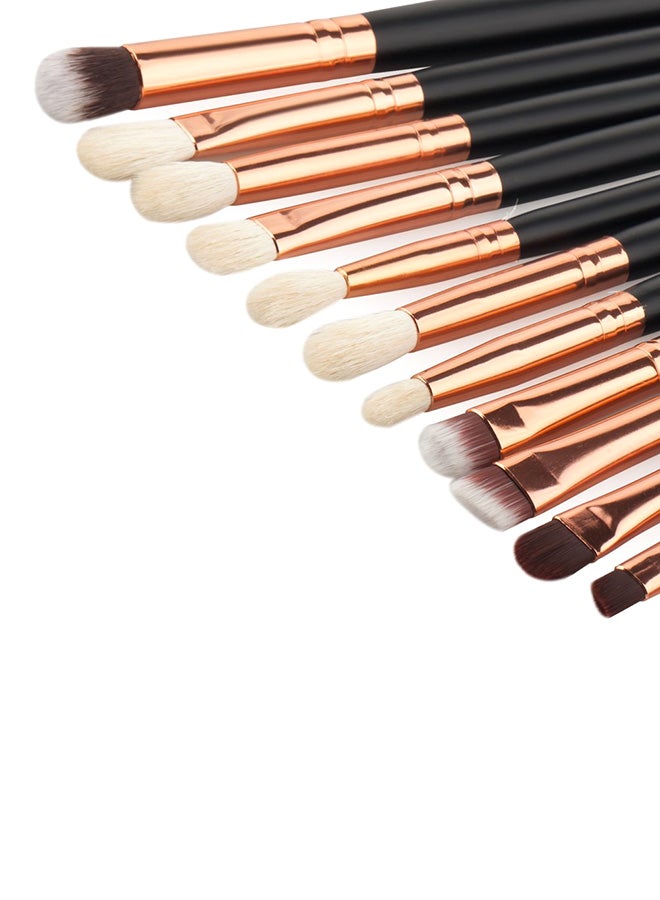 12-Piece Eye Makeup Brushes Black - Image 4
