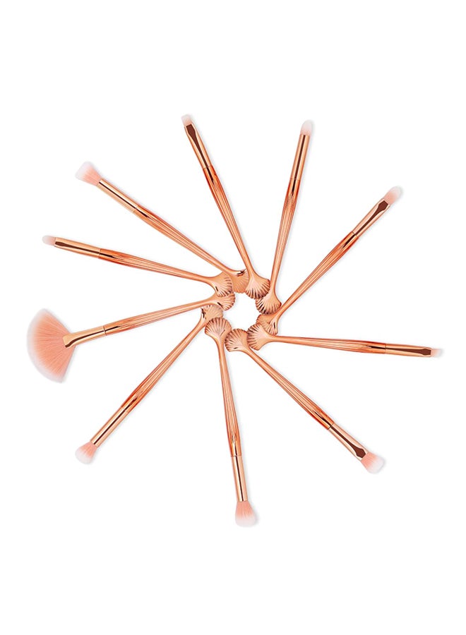 MAANGE 10 Piece Make Up Brush Set gold - Image 3