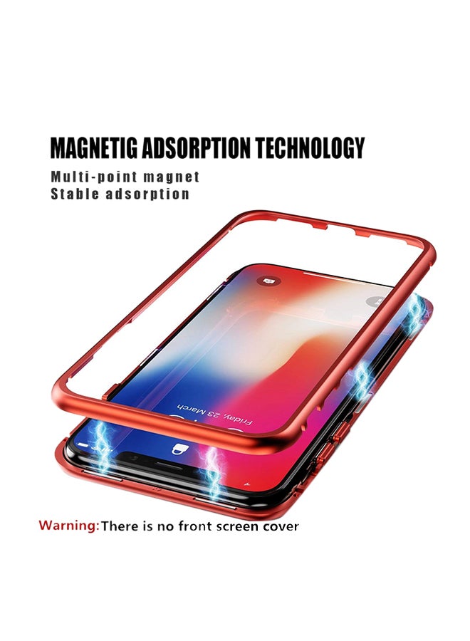 LNKOO - Magnetic Adsorption Case For Apple iPhone XS Max Clear/Red - Image 1
