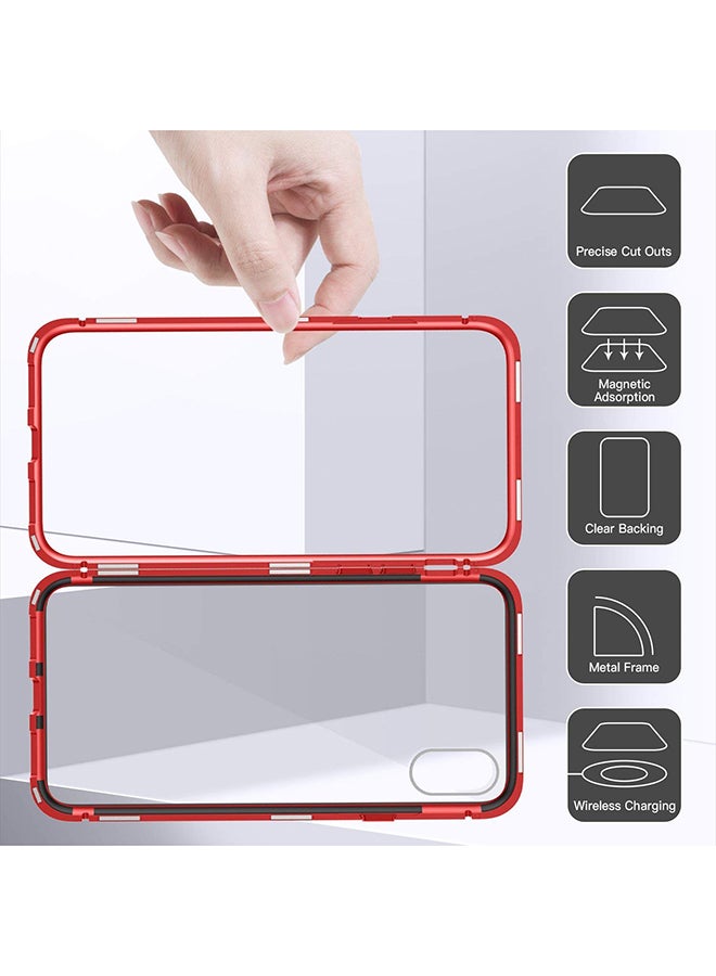 LNKOO Magnetic Adsorption Case For Apple iPhone XS Max Clear/Red  - Image 4