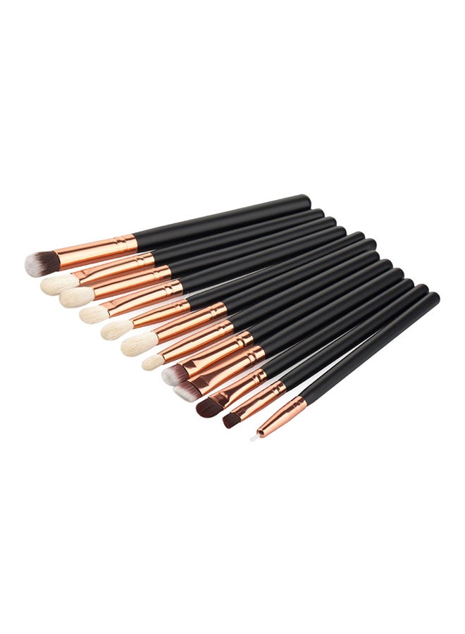12-Piece Eye Makeup Brushes Black - Image 3