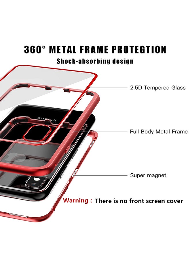 LNKOO Magnetic Adsorption Case For Apple iPhone XS Max Clear/Red  - Image 3