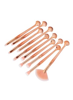 MAANGE 10 Piece Make Up Brush Set gold  - Image 2