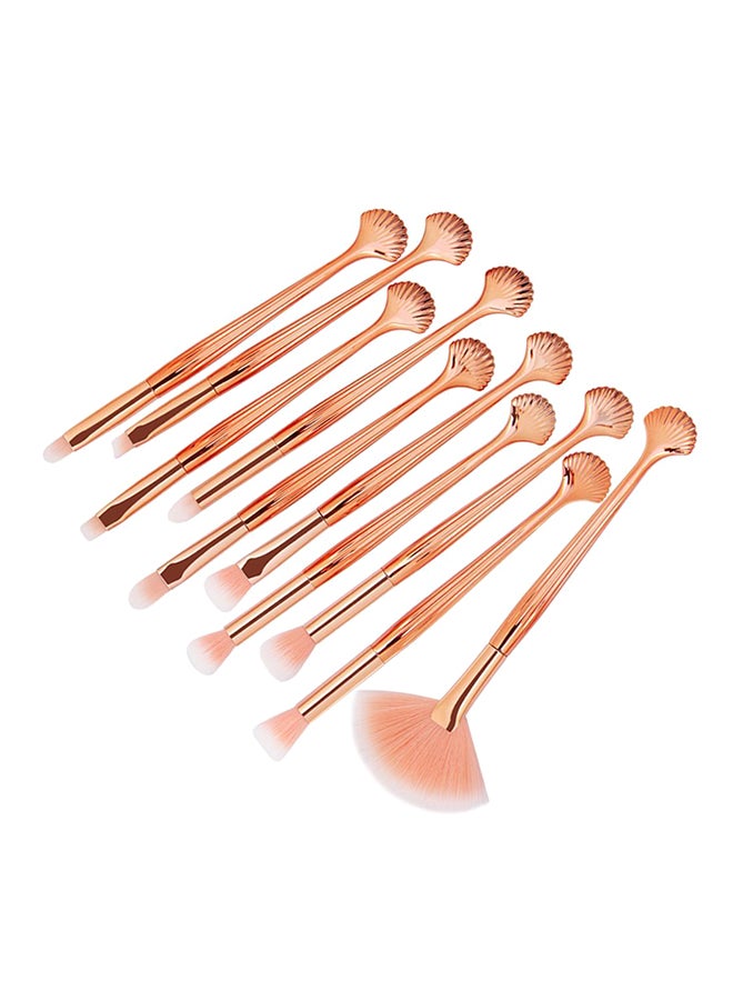MAANGE 10 Piece Make Up Brush Set gold - Image 2