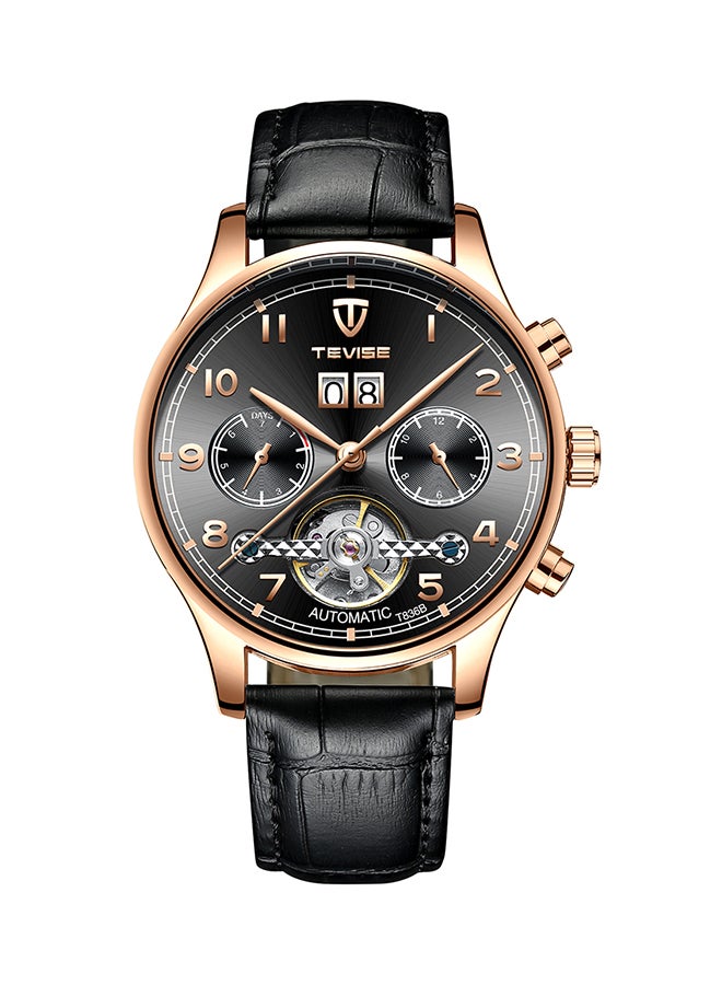 Tevise Men's Stainless Steel BAnd Mechanical Watch - 44 mm - Black - Image 1