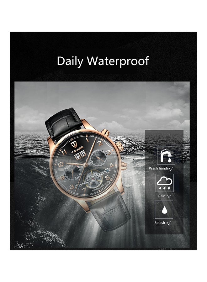 Tevise Men's Stainless Steel BAnd Mechanical Watch - 44 mm - Black - Image 2