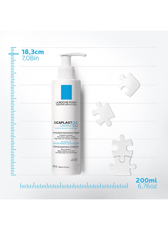 LA ROCHE-POSAY - Cicaplast Lavant B5 Purifying Soothing Foaming Gel 200ml - Image 1