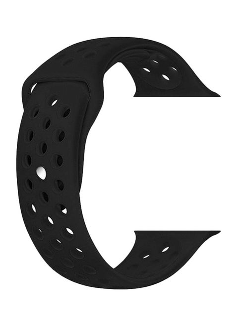 Silicone Sports Strap Watch Band For Apple Watch Series 1/2/3 Black