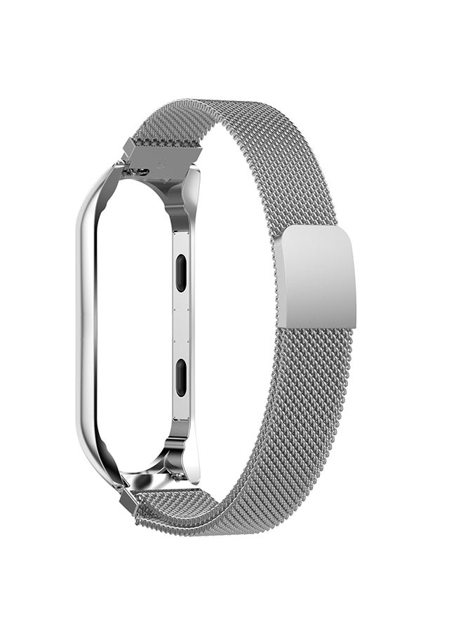 Generic - Magnetic Milanese Stainless Steel Watch Band For Xiaomi MiBand 3 Silver - Image 1