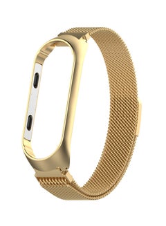 Magnetic Milanese Stainless Steel Watch Band For Xiaomi MiBand 3 Gold