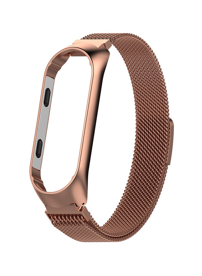Generic - Magnetic Milanese Stainless Steel Watch Band For Xiaomi MiBand 3 Rose Gold - Image 1