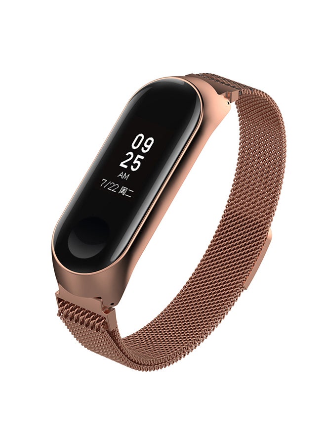 Generic - Magnetic Milanese Stainless Steel Watch Band For Xiaomi MiBand 3 Rose Gold - Image 1