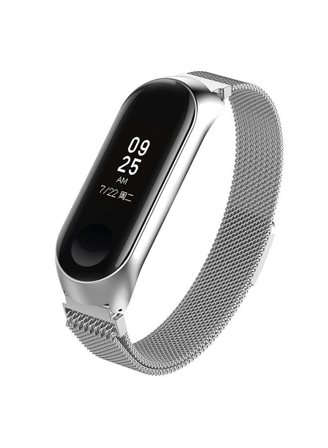 Generic - Magnetic Milanese Stainless Steel Watch Band For Xiaomi MiBand 3 Silver - Image 1