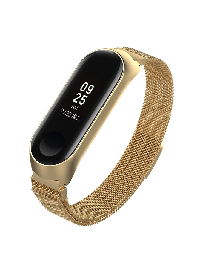 Generic - Magnetic Milanese Stainless Steel Watch Band For Xiaomi MiBand 3 Gold - Image 1