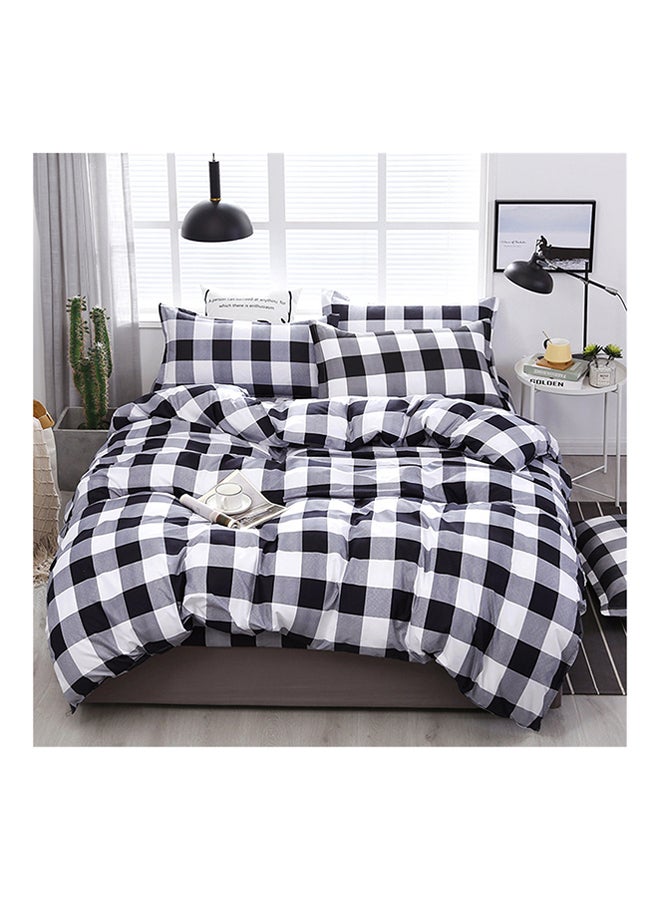 طقم سرير مزين بطبعة زهور مكون من 4 قطع قطن متعدد الألوان