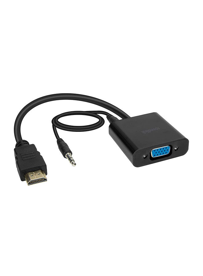 SPEEDLINK HDMI To VGA Adapter With 3.5 mm Jack Black  - Image 1