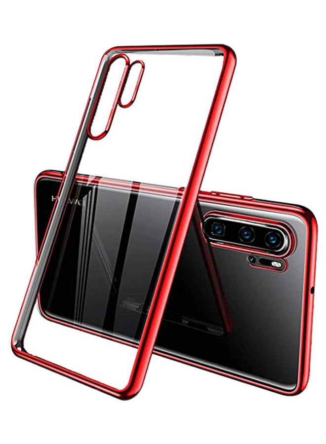أوسامس غطاء حماية واقٍ بتصميم فاخر لهاتف هواوي P30 برو أحمر / شفاف - Image 1