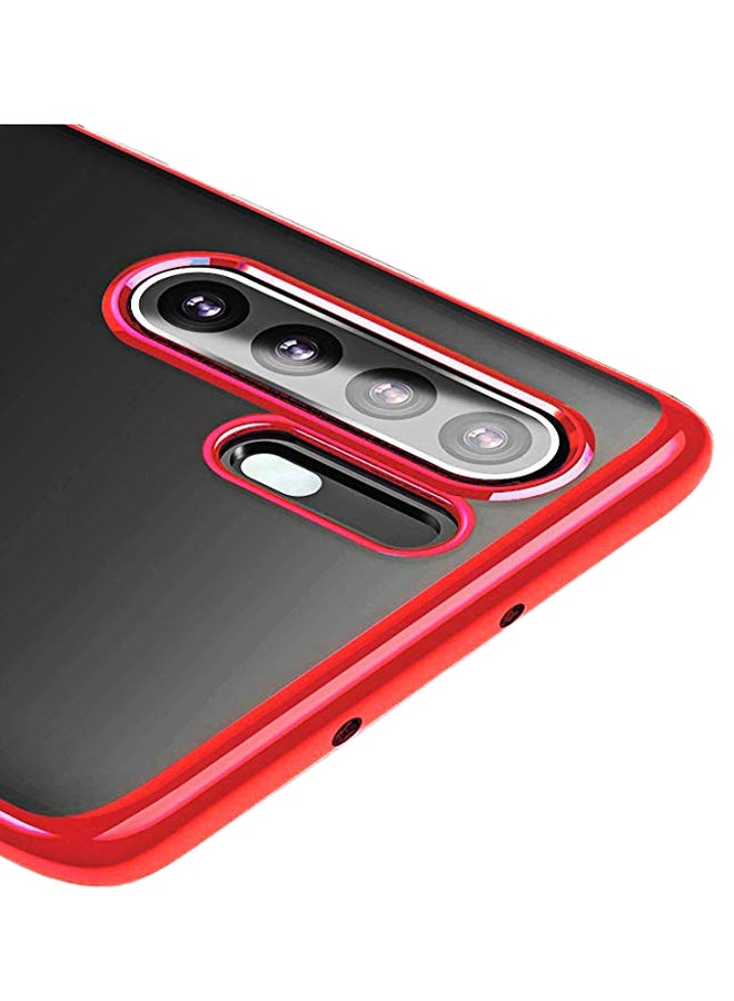 أوسامس غطاء حماية واقٍ بتصميم فاخر لهاتف هواوي P30 برو أحمر / شفاف - Image 2