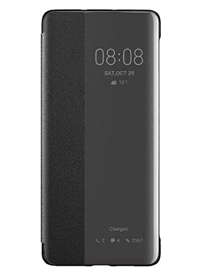 Smart View Flip Case Cover For Huawei P30 Pro Black/Clear