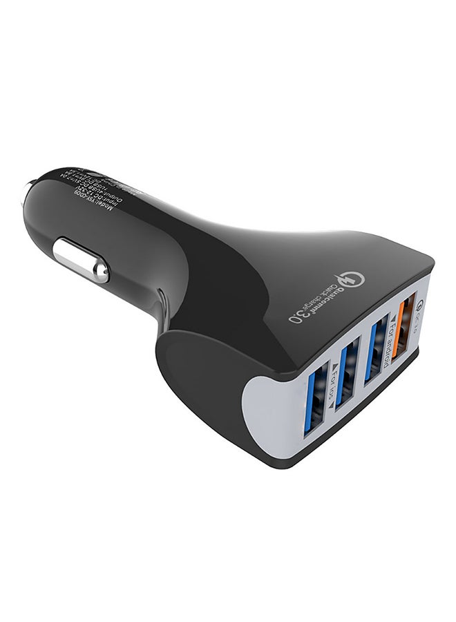 Car Charger With 4-USB Port Black