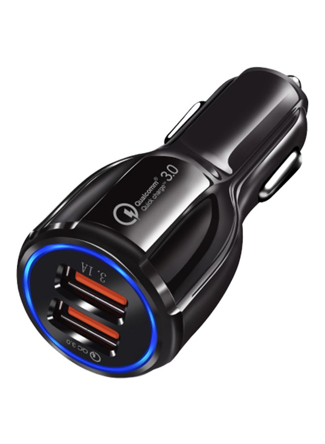 Car Charger With 2-USB Port Black