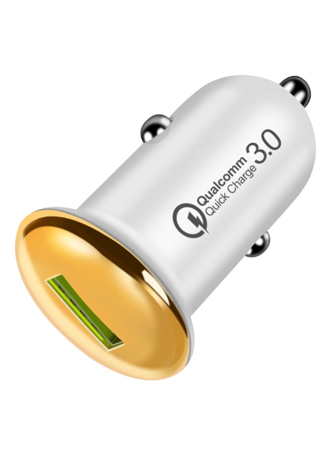 Car Charger With USB Port Gold