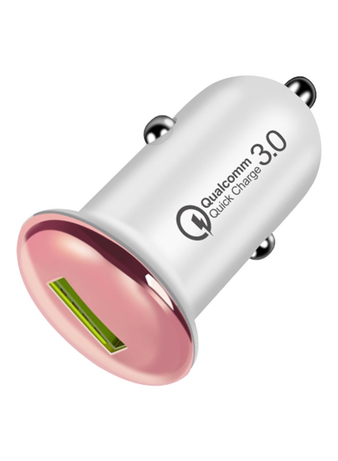 Car Charger With USB Port Pink