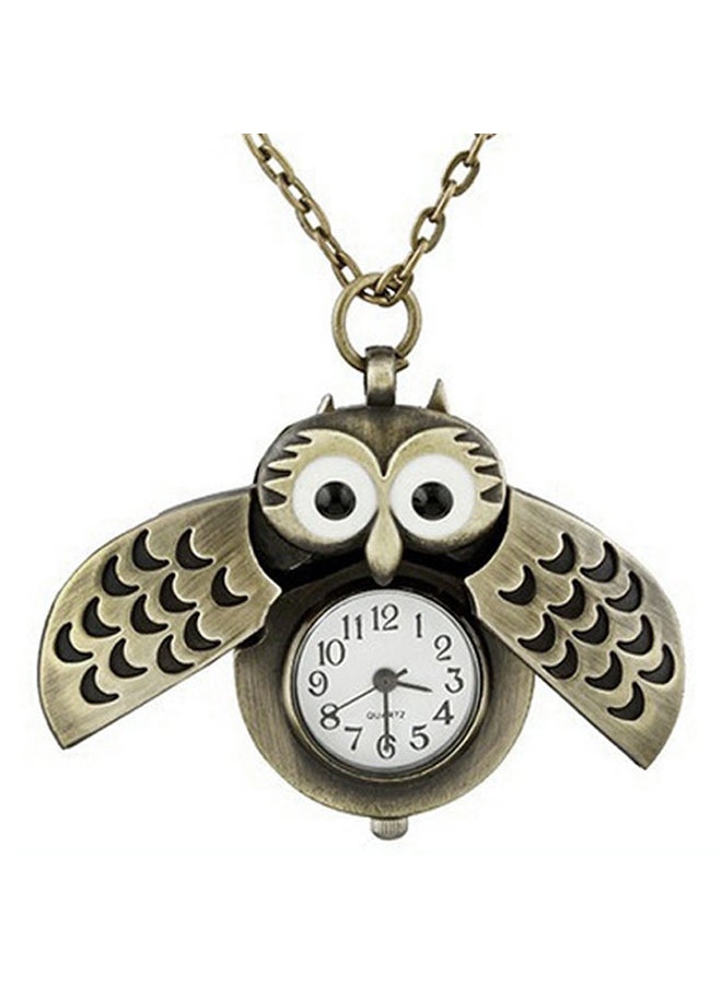 unisex Owl Pendant Long Necklace Pocket Watch 41874  - Image 1