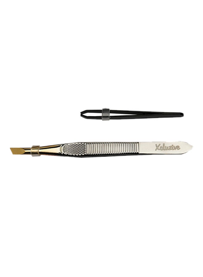 Xcluzive Slant Tweezers Gold/Silver 