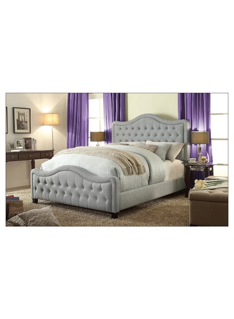 Adella Top Upholstery Bed With Mattress Grey 160 x 200cm