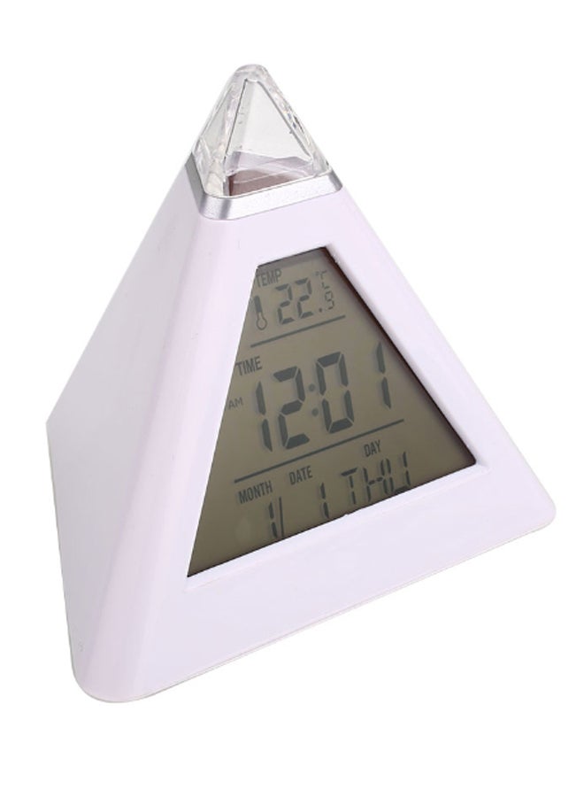 Color Changing Digital Display Alarm Clock White/Grey