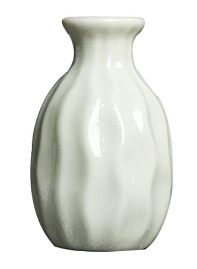 Creative Pottery Flower Vase Off White 7.8centimeter