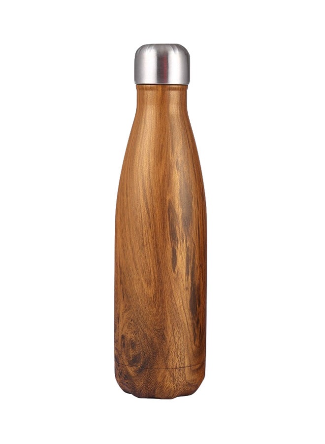 Generic - Wood Design Stainless Steel Bottle Brown 500ml - Image 1