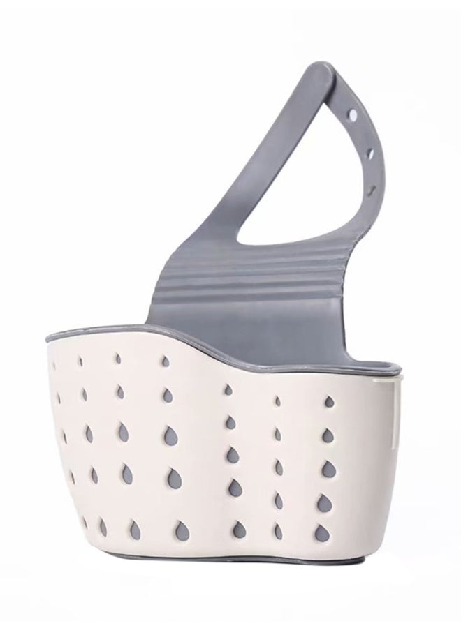 Sink Shelf Soap Sponge Drain Rack White/Grey 24.5cm 