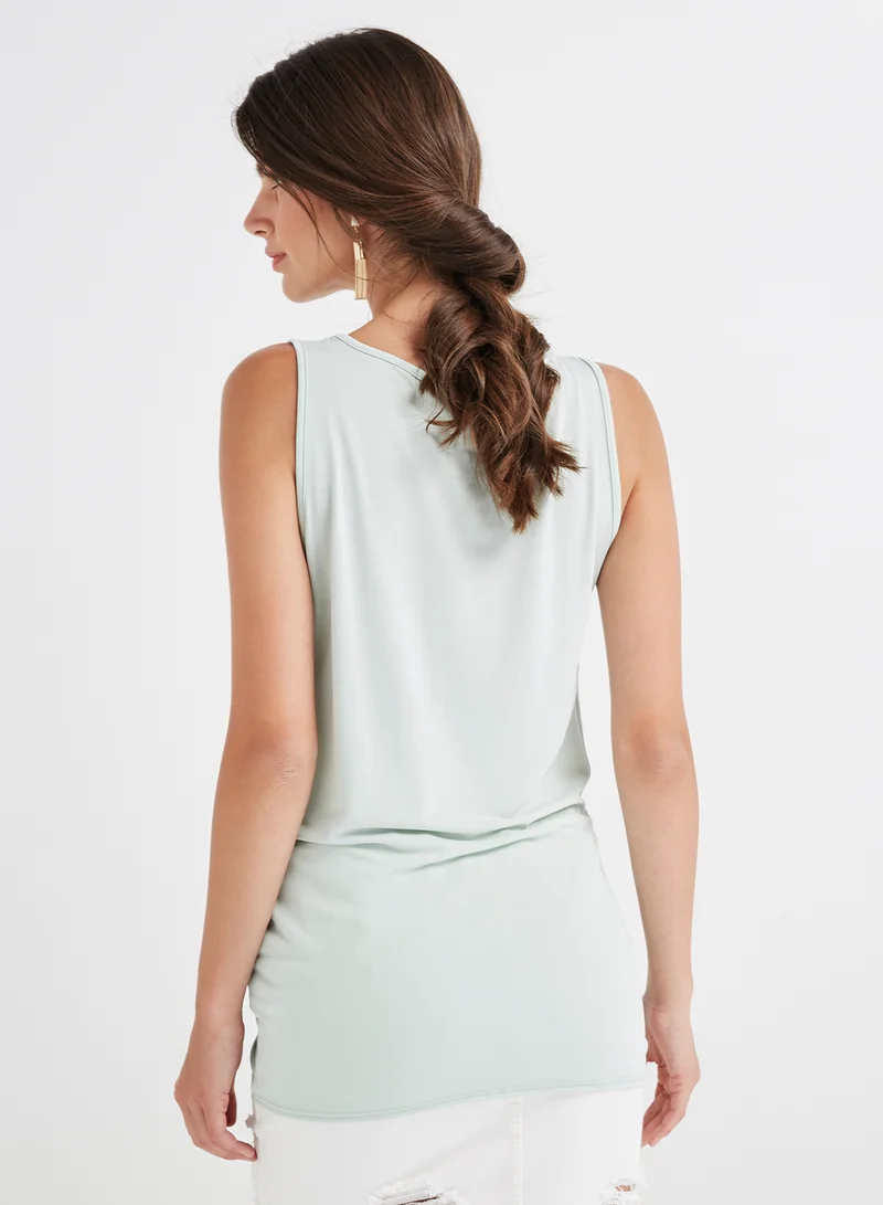 FOREVER 21 Knit Round Neck Blouse Mint