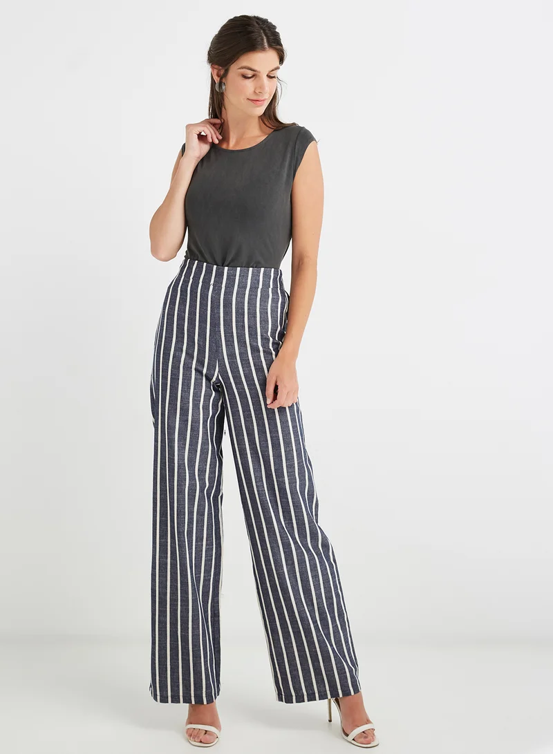 FOREVER 21 Knit Cap Sleeve T-Shirt Black