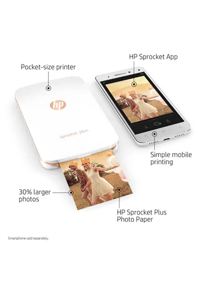 HP - Sprocket Plus Photo Printer White - Image 1