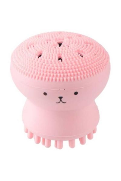 Cartoon Octopus Face Wash Brush Pink - Image 1