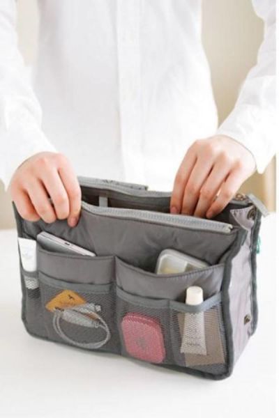 Makeup Organizer Bag Grey - Image 1